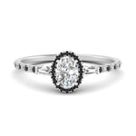 Load image into Gallery viewer, baguette-oval-shaped-halo-accented-black-diamond-engagement-ring-in-white-gold-FD10047OVRGBLACK-NL-WG