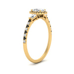 Load image into Gallery viewer, baguette-oval-shaped-halo-accented-black-diamond-engagement-ring-in-yellow-gold-FD10047OVRGBLACKANGLE2-NL-YG