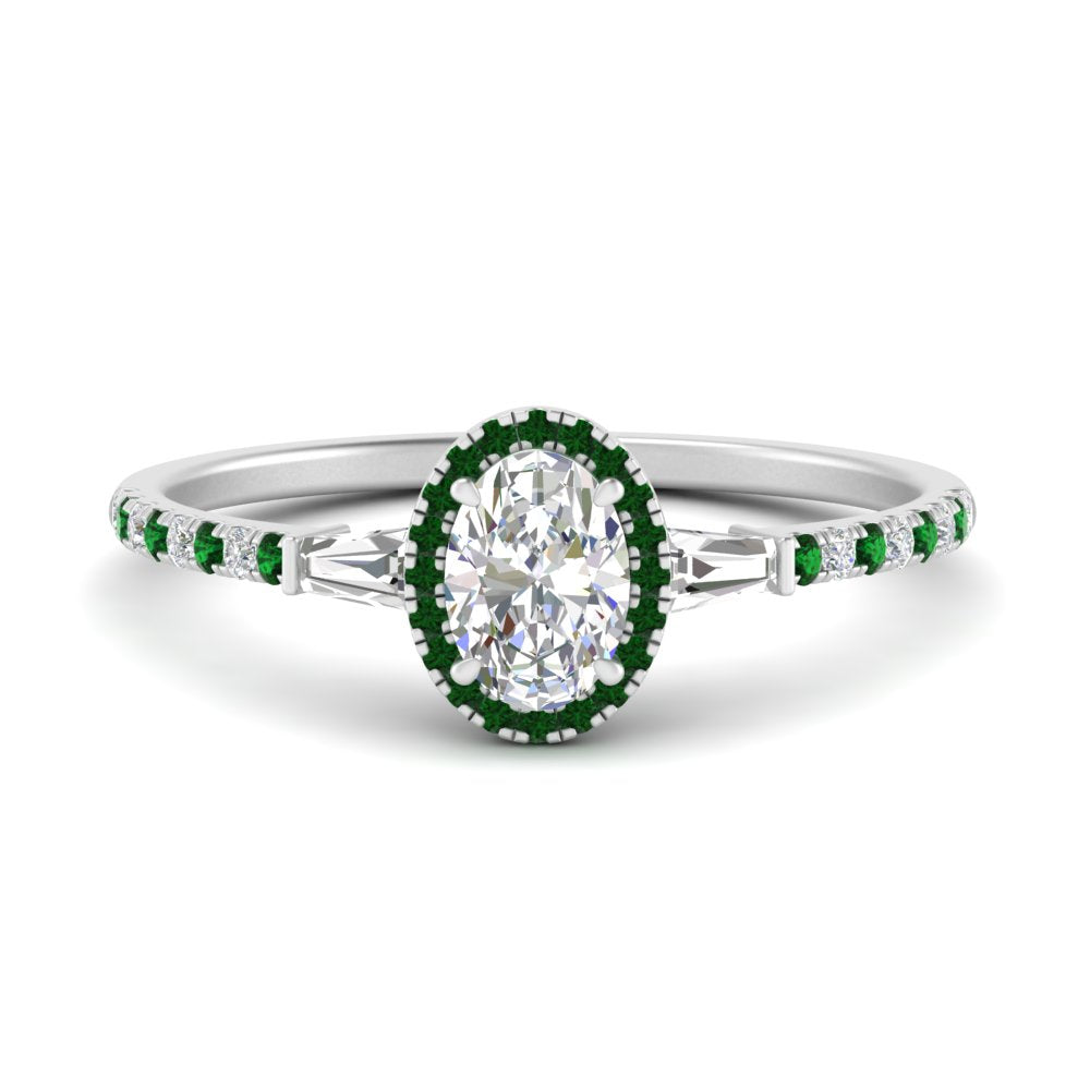baguette-oval-shaped-halo-accented-emerald-engagement-ring-in-white-gold-FD10047OVRGEMGR-NL-WG