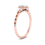 Load image into Gallery viewer, baguette-oval-shaped-halo-accented-orange-sapphire-engagement-ring-in-rose-gold-FD10047OVRGSAORANGLE2-NL-RG