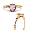 Load image into Gallery viewer, baguette-oval-shaped-halo-accented-pink-sapphire-engagement-ring-in-yellow-gold-FD10047OVRGSADRPIANGLE3-NL-YG_5a24e625-73ba-48f0-b51c-1c2e713e9a9d
