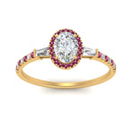 Load image into Gallery viewer, baguette-oval-shaped-halo-accented-pink-sapphire-engagement-ring-in-yellow-gold-FD10047OVRGSADRPIANGLE5-NL-YG