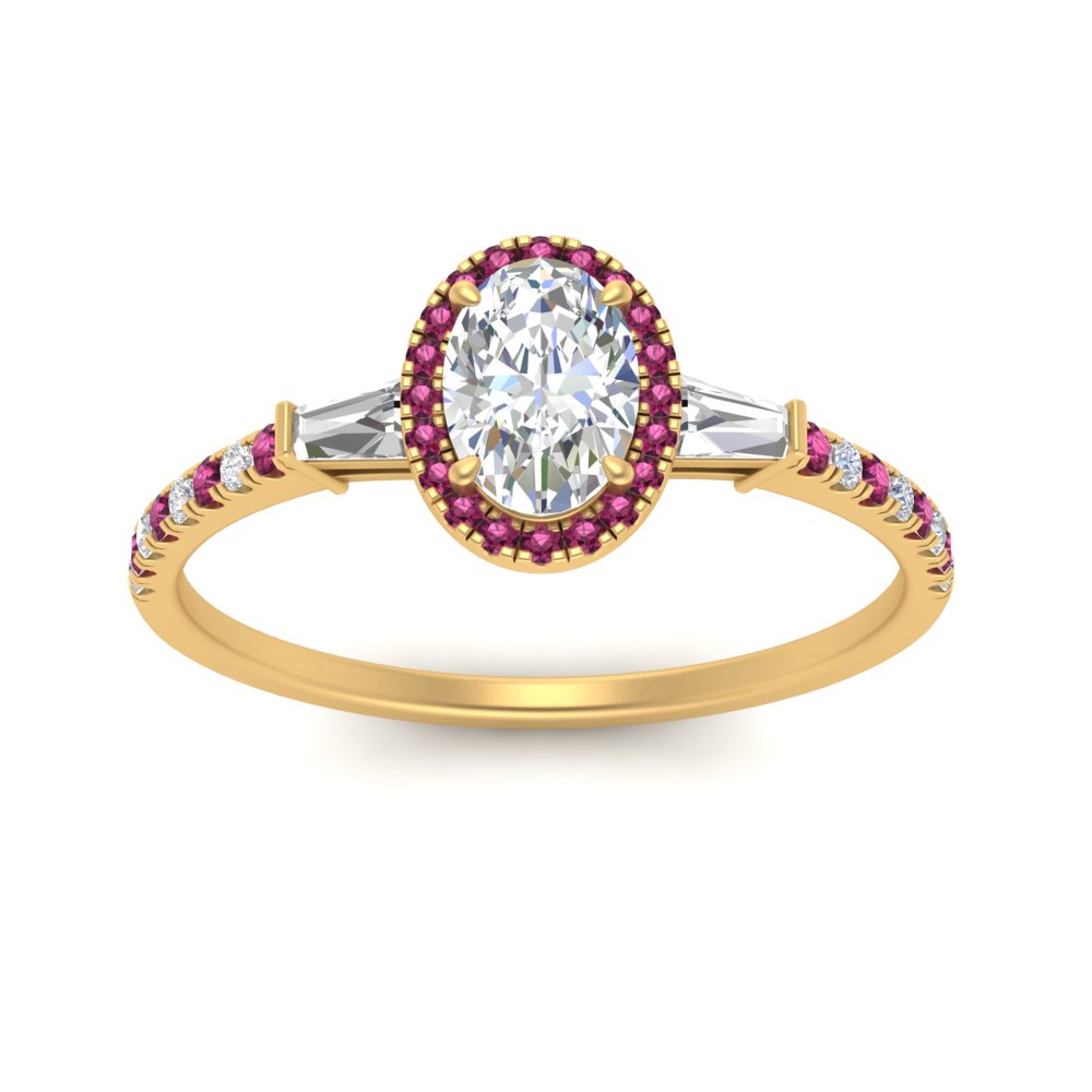 baguette-oval-shaped-halo-accented-pink-sapphire-engagement-ring-in-yellow-gold-FD10047OVRGSADRPIANGLE5-NL-YG