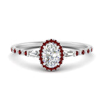 Load image into Gallery viewer, baguette-oval-shaped-halo-accented-ruby-engagement-ring-in-white-gold-FD10047OVRGRUDR-NL-WG