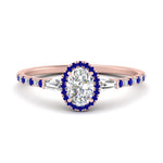 Load image into Gallery viewer, baguette-oval-shaped-halo-accented-sapphire-engagement-ring-in-rose-gold-FD10047OVRGSABL-NL-RG