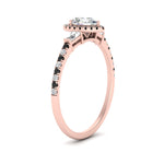 Load image into Gallery viewer, baguette-pear-shaped-halo-accented-black-diamond-engagement-ring-in-rose-gold-FD10047PERGBLACKANGLE2-NL-RG