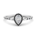 Load image into Gallery viewer, baguette-pear-shaped-halo-accented-black-diamond-engagement-ring-in-white-gold-FD10047PERGBLACK-NL-WG