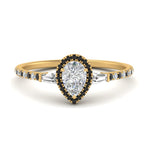 Load image into Gallery viewer, baguette-pear-shaped-halo-accented-black-diamond-engagement-ring-in-yellow-gold-FD10047PERGBLACK-NL-YG