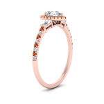 Load image into Gallery viewer, baguette-pear-shaped-halo-accented-orange-sapphire-engagement-ring-in-rose-gold-FD10047PERGSAORANGLE2-NL-RG