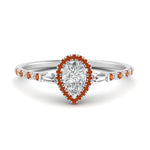 Load image into Gallery viewer, baguette-pear-shaped-halo-accented-orange-sapphire-engagement-ring-in-white-gold-FD10047PERGSAOR-NL-WG