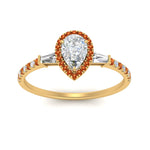 Load image into Gallery viewer, baguette-pear-shaped-halo-accented-orange-sapphire-engagement-ring-in-yellow-gold-FD10047PERGSAORANGLE5-NL-YG