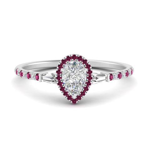 baguette-pear-shaped-halo-accented-pink-sapphire-engagement-ring-in-white-gold-FD10047PERGSADRPI-NL-WG