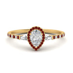 Load image into Gallery viewer, baguette-pear-shaped-halo-accented-ruby-engagement-ring-in-yellow-gold-FD10047PERGRUDR-NL-YG