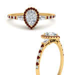 Load image into Gallery viewer, baguette-pear-shaped-halo-accented-ruby-engagement-ring-in-yellow-gold-FD10047PERGRUDRANGLE3-NL-YG