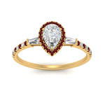 Load image into Gallery viewer, baguette-pear-shaped-halo-accented-ruby-engagement-ring-in-yellow-gold-FD10047PERGRUDRANGLE5-NL-YG