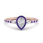 Load image into Gallery viewer, baguette-pear-shaped-halo-accented-sapphire-engagement-ring-in-rose-gold-FD10047PERGSABL-NL-RG