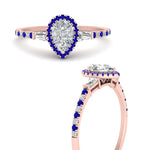 Load image into Gallery viewer, baguette-pear-shaped-halo-accented-sapphire-engagement-ring-in-rose-gold-FD10047PERGSABLANGLE3-NL-RG