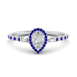 Load image into Gallery viewer, baguette-pear-shaped-halo-accented-sapphire-engagement-ring-in-white-gold-FD10047PERGSABL-NL-WG