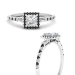 Load image into Gallery viewer, baguette-princess-cut-halo-accented-black-diamond-engagement-ring-in-white-gold-FD10047PRRGBLACKANGLE3-NL-WG