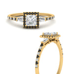 Load image into Gallery viewer, baguette-princess-cut-halo-accented-black-diamond-engagement-ring-in-yellow-gold-FD10047PRRGBLACKANGLE3-NL-YG