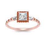 Load image into Gallery viewer, baguette-princess-cut-halo-accented-orange-sapphire-engagement-ring-in-rose-gold-FD10047PRRGSAORANGLE5-NL-RG