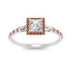 Load image into Gallery viewer, baguette-princess-cut-halo-accented-orange-sapphire-engagement-ring-in-white-gold-FD10047PRRGSAORANGLE5-NL-WG