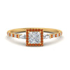 Load image into Gallery viewer, baguette-princess-cut-halo-accented-orange-sapphire-engagement-ring-in-yellow-gold-FD10047PRRGSAOR-NL-YG