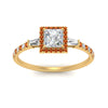 Load image into Gallery viewer, baguette-princess-cut-halo-accented-orange-sapphire-engagement-ring-in-yellow-gold-FD10047PRRGSAORANGLE5-NL-YG