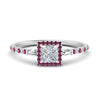 Load image into Gallery viewer, baguette-princess-cut-halo-accented-pink-sapphire-engagement-ring-in-white-gold-FD10047PRRGSADRPI-NL-WG
