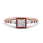 Load image into Gallery viewer, baguette-princess-cut-halo-accented-ruby-engagement-ring-in-rose-gold-FD10047PRRGRUDR-NL-RG