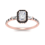 Load image into Gallery viewer, baguette-radiant-cut-halo-accented-black-diamond-engagement-ring-in-rose-gold-FD10047RARGBLACKANGLE5-NL-RG