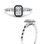 Load image into Gallery viewer, baguette-radiant-cut-halo-accented-black-diamond-engagement-ring-in-white-gold-FD10047RARGBLACKANGLE3-NL-WG