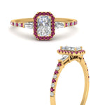 Load image into Gallery viewer, baguette-radiant-cut-halo-accented-pink-sapphire-engagement-ring-in-yellow-gold-FD10047RARGSADRPIANGLE3-NL-YG