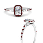 Load image into Gallery viewer, baguette-radiant-cut-halo-accented-ruby-engagement-ring-in-white-gold-FD10047RARGRUDRANGLE3-NL-WG