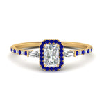 Load image into Gallery viewer, baguette-radiant-cut-halo-accented-sapphire-engagement-ring-in-yellow-gold-FD10047RARGSABL-NL-YG