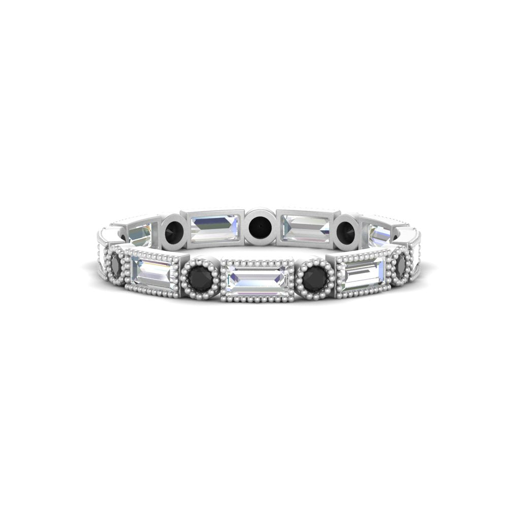 Baguette Round Bezel Eternity Band