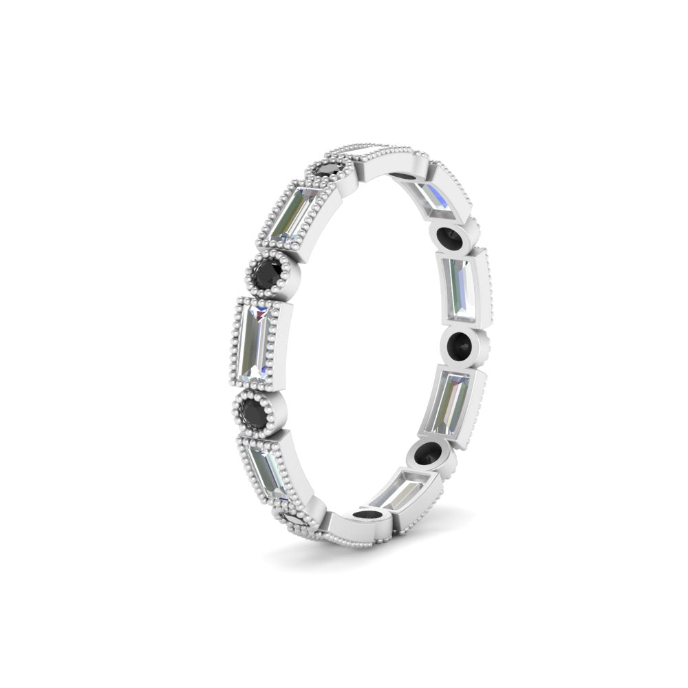 Baguette Round Bezel Eternity Band