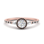 Load image into Gallery viewer, baguette-round-cut-halo-accented-black-diamond-engagement-ring-in-rose-gold-FD10047RORGBLACK-NL-RG_a51d0f8e-edd6-4089-9109-17c96082328f