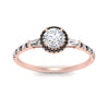 Load image into Gallery viewer, baguette-round-cut-halo-accented-black-diamond-engagement-ring-in-rose-gold-FD10047RORGBLACKANGLE5-NL-RG