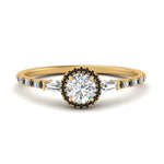 Load image into Gallery viewer, baguette-round-cut-halo-accented-black-diamond-engagement-ring-in-yellow-gold-FD10047RORGBLACK-NL-YG_e84ff99d-8e4a-4b46-9267-90d031f835c5