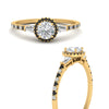 Load image into Gallery viewer, baguette-round-cut-halo-accented-black-diamond-engagement-ring-in-yellow-gold-FD10047RORGBLACKANGLE3-NL-YG