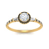 Load image into Gallery viewer, baguette-round-cut-halo-accented-black-diamond-engagement-ring-in-yellow-gold-FD10047RORGBLACKANGLE5-NL-YG