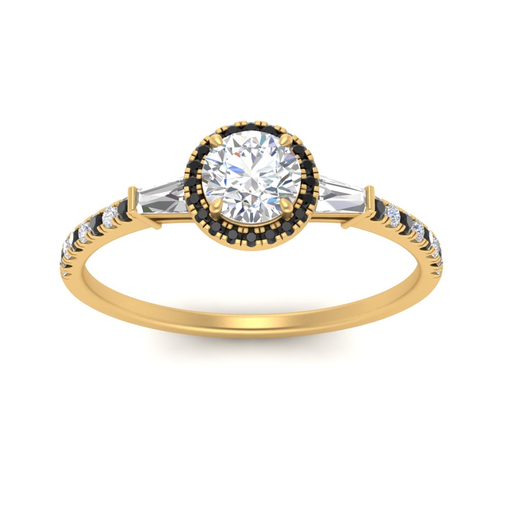 baguette-round-cut-halo-accented-black-diamond-engagement-ring-in-yellow-gold-FD10047RORGBLACKANGLE5-NL-YG