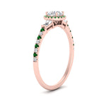 Load image into Gallery viewer, baguette-round-cut-halo-accented-emerald-engagement-ring-in-rose-gold-FD10047RORGEMGRANGLE2-NL-RG