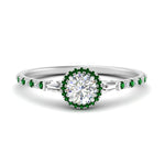 Load image into Gallery viewer, baguette-round-cut-halo-accented-emerald-engagement-ring-in-white-gold-FD10047RORGEMGR-NL-WG
