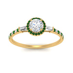 Load image into Gallery viewer, baguette-round-cut-halo-accented-emerald-engagement-ring-in-yellow-gold-FD10047RORGEMGRANGLE5-NL-YG_684faf4d-3dec-4e32-93e9-5663b8eb82a1