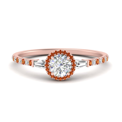 baguette-round-cut-halo-accented-orange-sapphire-engagement-ring-in-rose-gold-FD10047RORGSAOR-NL-RG