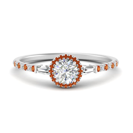 baguette-round-cut-halo-accented-orange-sapphire-engagement-ring-in-white-gold-FD10047RORGSAOR-NL-WG