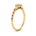 Load image into Gallery viewer, baguette-round-cut-halo-accented-orange-sapphire-engagement-ring-in-yellow-gold-FD10047RORGSAORANGLE2-NL-YG