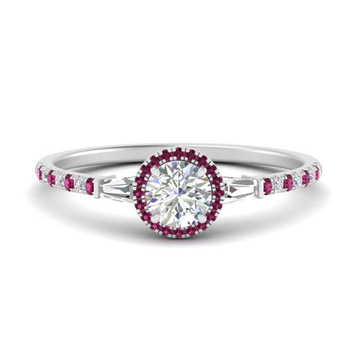 baguette-round-cut-halo-accented-pink-sapphire-engagement-ring-in-white-gold-FD10047RORGSADRPI-NL-WG